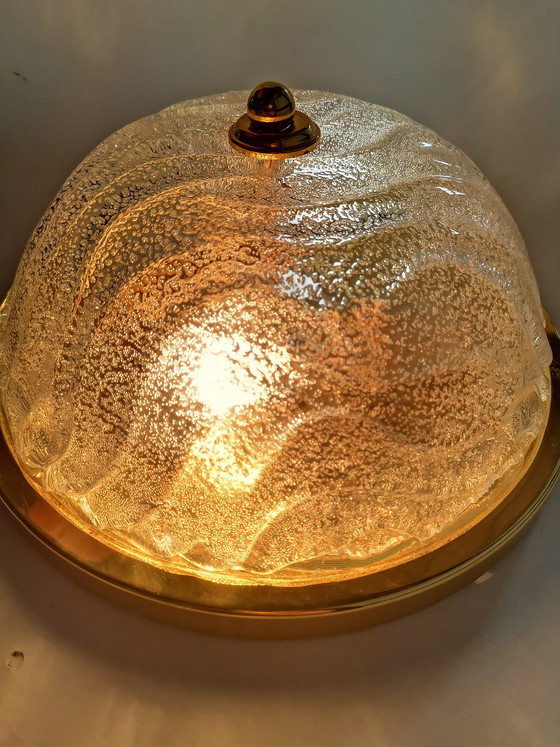 Image 1 of Plafondlamp van mat glas uit het midden van de 20e eeuw van Fischer, vintage uit de jaren 70.