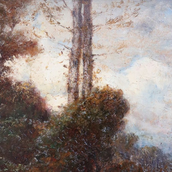 Oil Painting On Board Signed L. Clara, Italian Landscape, Early 20th Century – Paintings & Drawings, Wood (photo 6 of 15)