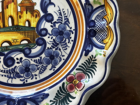 Image 1 of Plat P. Zouilly - Céramique Espagnole Vintage - Diamètre 31 cm