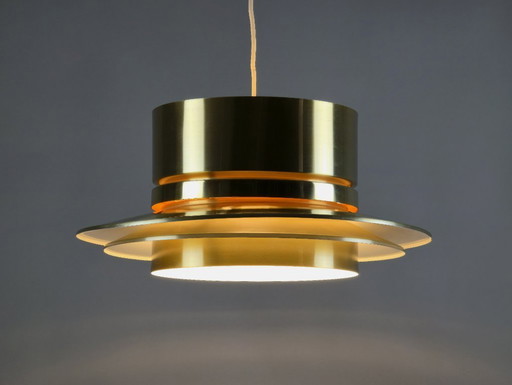 1970s Vintage GRANHAGA METALLINDUSTRI Brass Pendant Lamp By Carl Thore – Swedish Mid-Century Modern Pendant Light.