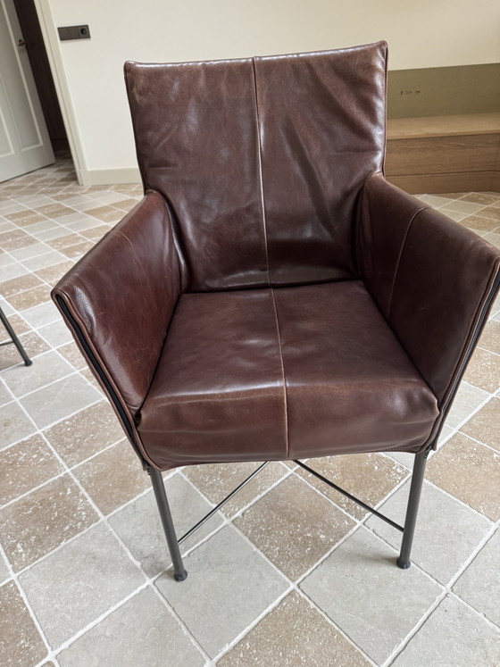 8 Dark brown Montis Geraldine chairs – Dining chairs, Leather (photo 3 of 5)