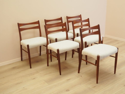 Sechs Teakholzstühle, dänisches Design, 1960er Jahre, hergestellt in Dänemark