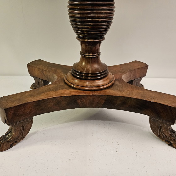Table de jeu/console de style Régence ancienne en acajou - XIXe siècle – Tables d'appoint, Wood (photo 7 of 8)