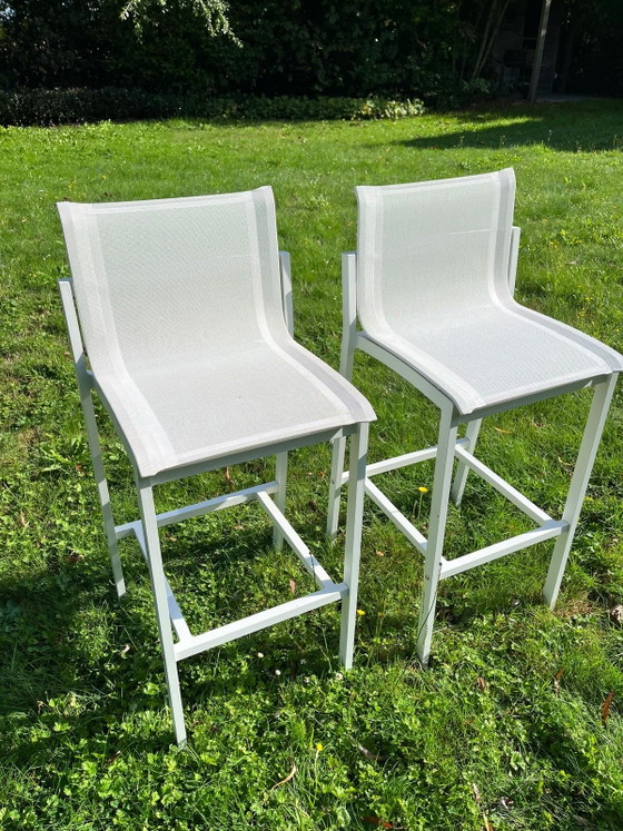 T&T Design White Bar/Garden Table with 4 Bar Stools – Garden sets, Glass, Metal (photo 5 of 6)