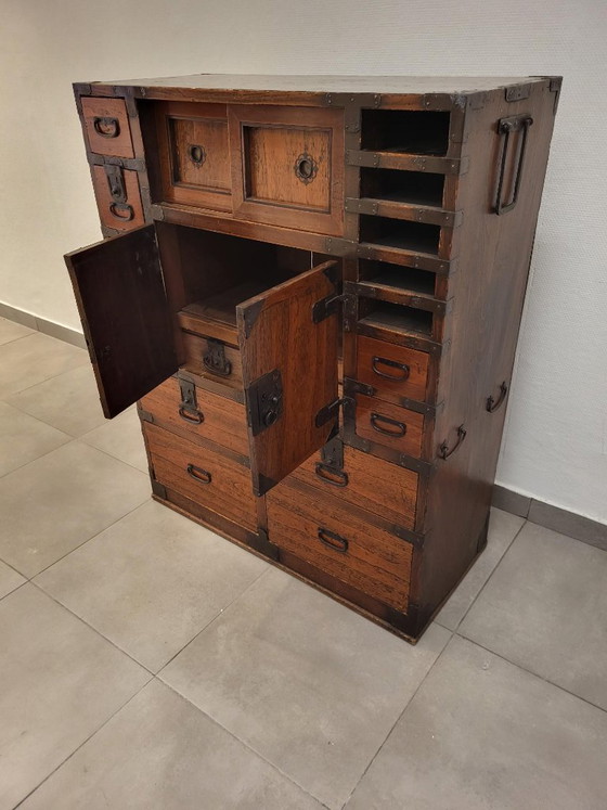 Antique Japanese Choba Dansu cabinet – choba-dansu, Chest of drawers, Iron, Wood (photo 6 of 9)