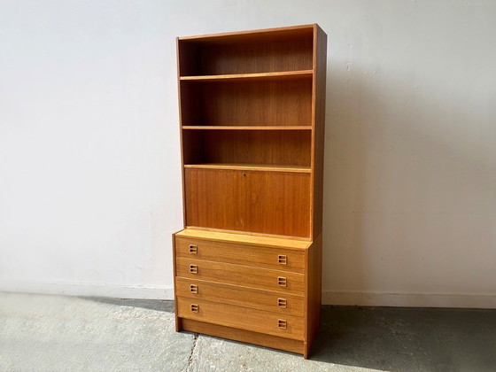 Image 1 of Danish 1960s Mid-Century Modular Teak Wall Unit / Desk by Sejling Skabe