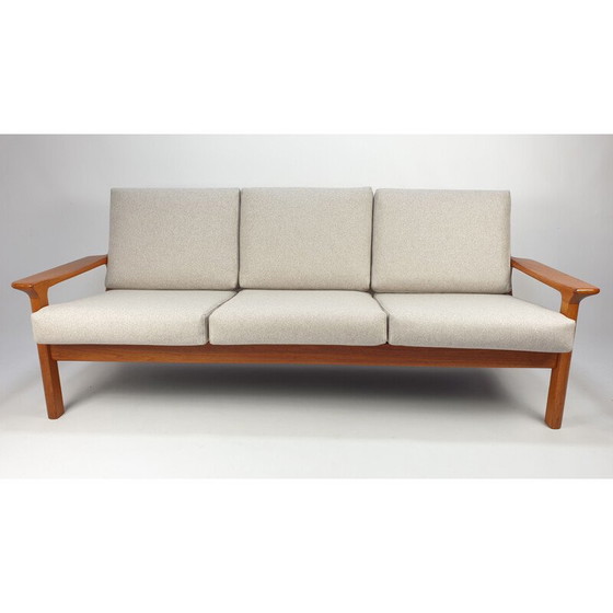 Image 1 of Mid Century Teakholz 3-Sitzer Sofa von Juul Kristensen für Glostrup, 1970er