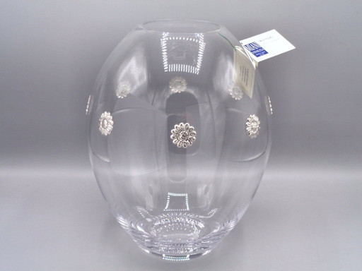 Glass Vase with 925 Silver Flowers
