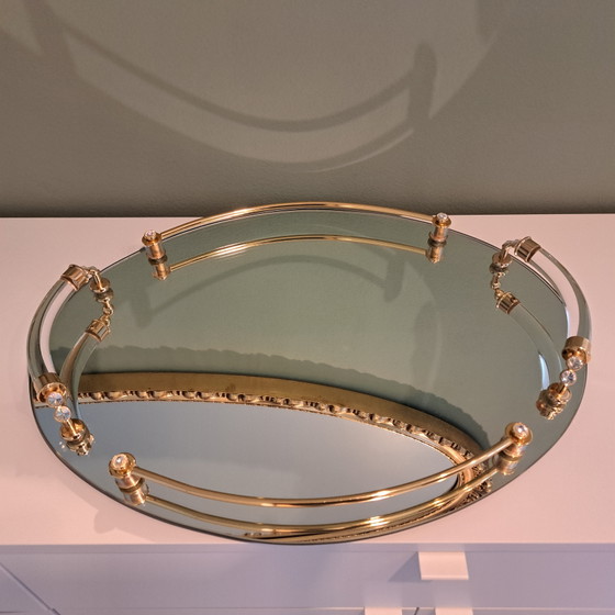 Dimart Milano Vassoio Specchio Dorato 24K – Hollywood Regency – Italia Anni '80 – Accessori da tavola (photo 7 of 13)