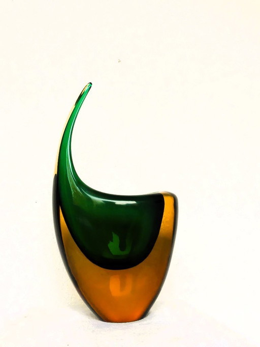 Seltene Murano Vase Sommerso 27 cm Flavio Poli zugeschrieben UK4 Aeb