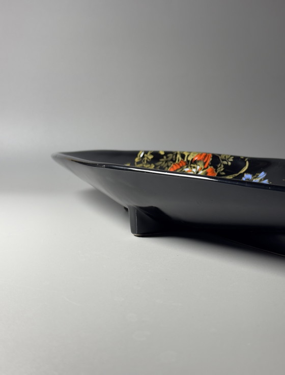 Longwy Hand-Decorated 50 cm Ceramic Centerpiece Dish, France, Mid-20th Century – Decorative Objects (photo 9 of 15)