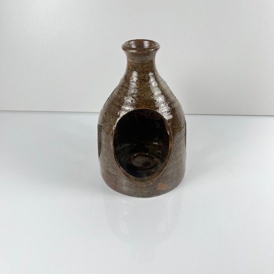 Image 1 of Antique stoneware lantern, brown, 1960