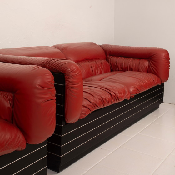 Strato sofa by Giovanni Offredi for Saporiti, 1970 – Aluminium, Leather, Italian Design (photo 12 of 28)