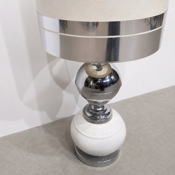 Large 1970s Space Age Vintage Lamp – Table lamps, Silver (photo 4 of 6)