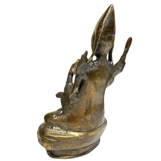 Raro Lama erudito tibetano del siglo XVIII – 1 kg de bronce macizo – 15,5 cm – Esculturas, Bronze (photo 6 of 10)