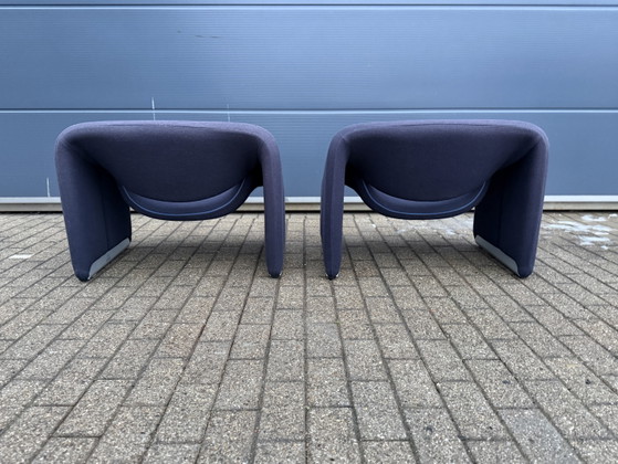 Image 1 of 2x Artifort Groovy F598 Blu Scuro, Ottime Condizioni!