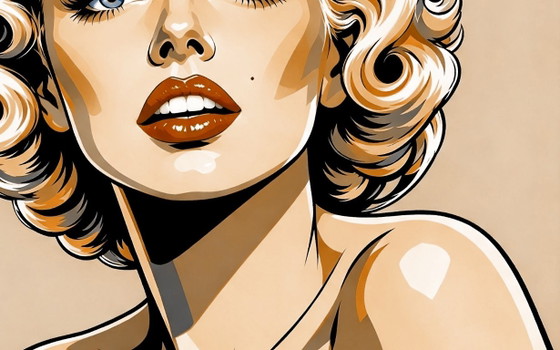 Ritratto Pop Art Marilyn Monroe - (60x60 Cm), Dipinti e disegni, Tela, Multicolore (foto 7 di 15)
