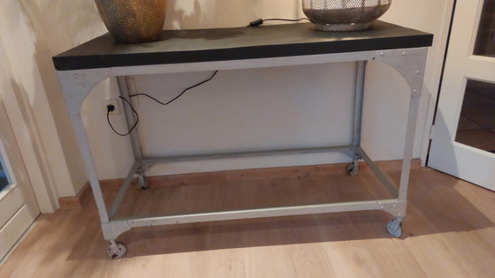 Image 1 of Industrial Vintage Side Table with Character!