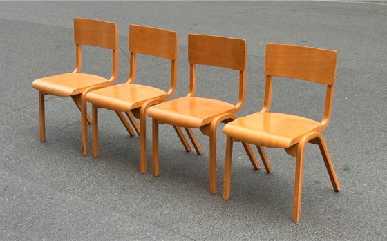 1/34 Lamstak Chaise Empilable Hêtre Angleterre Années 50, Chaises de salle à manger, Bois, Marron (photo 3 sur 10)