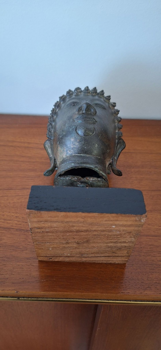 Tête de Bouddha en Bronze, Sculptures, Bois, Noir (photo 8 sur 9)
