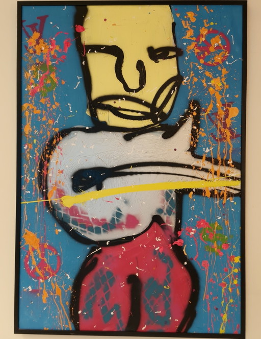 Original Espen Greger Hagen – Guitar Hero – 75 × 110 cm – Mit Zertifikat – schilderijen tekeningen, Other (photo 2 of 5)