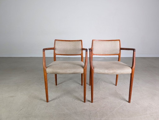 Set of 2 Niels Moller armchair JL Møller Møbelfabrik model 80