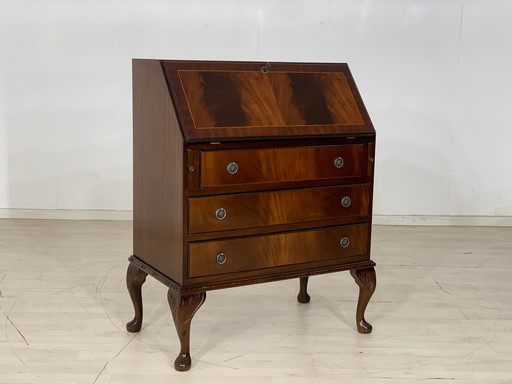 English mahogany secretary desk chest of drawers vintage