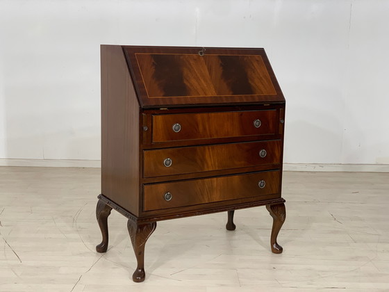 Image 1 of anglais acajou secrétaire bureau commode vintage