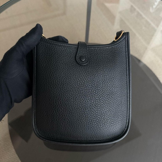 Image 1 of HERMES EVELYN MINI - CLÉMENCE Y STAMP NOIR OR