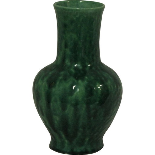 Vase vintage en céramique verte d'Edmond Lachenal, 1930
