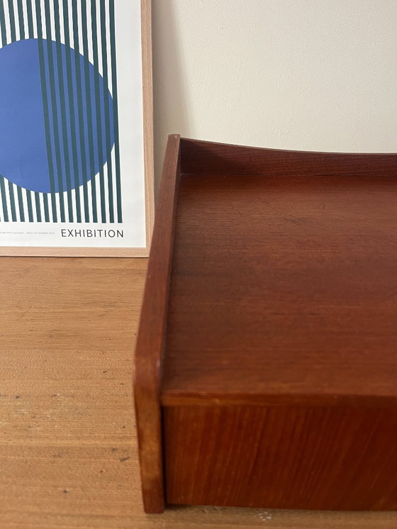 Image 1 of Vintage Danish teak floating night stand - wall cabinet