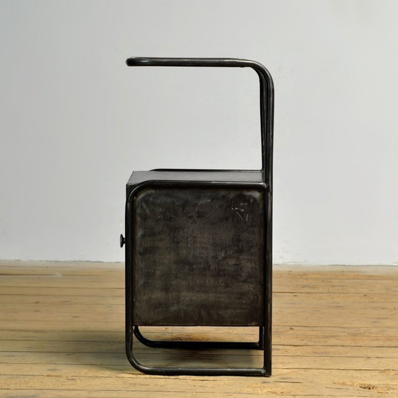 Image 1 of Set ijzeren nachtkastjes, jaren 1950