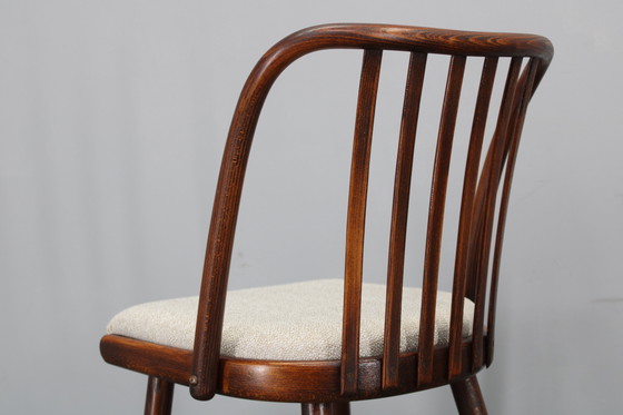 Image 1 of 1960 Antonin Suman Ensemble de six chaises de salle à manger en hêtre, restaurées