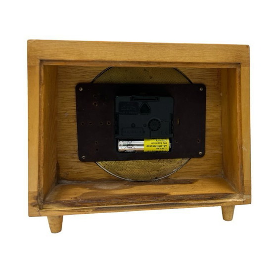Image 1 of Ruhla Electric Vintage Mantel Clock, 1970s, Mid-Century Design Wood