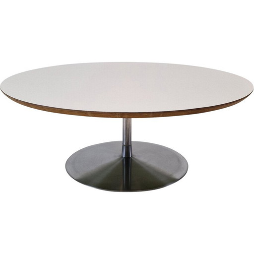 Mesa de centro vintage "Circle" chapada en madera, de Pierre Paulin para Artifort, 1960