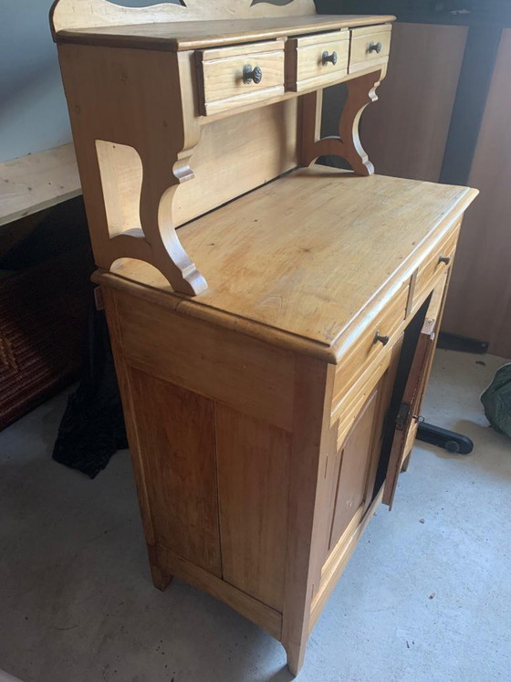 Image 1 of Vintage Kersenhouten Kast met Lades en Opzetstuk