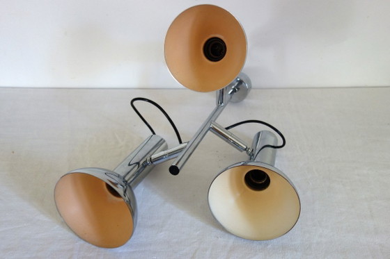 Image 1 of Lampadario a 3 faretti cromato degli anni '70