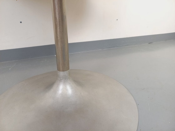 Image 1 of Vintage Round Tulip Dining Table by Dieter Wackerlin in Knoll Style from the 60s-70s in Wood Mosaic and Cast Aluminum