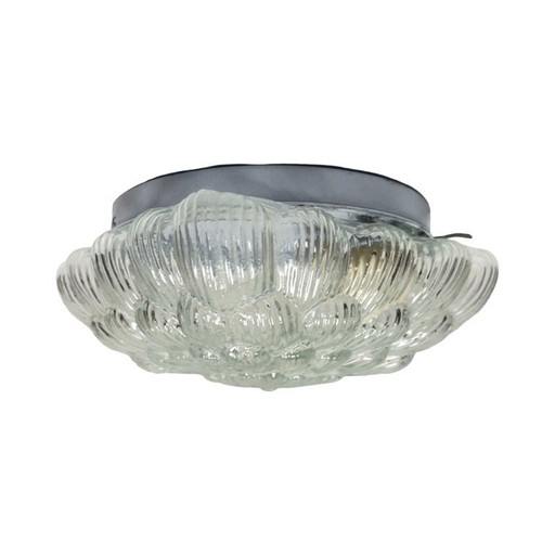 Lámpara de techo cuadrada Bonalux de finales de los años 80, fabricada en vidrio y metal. – plafondlampen, Glass