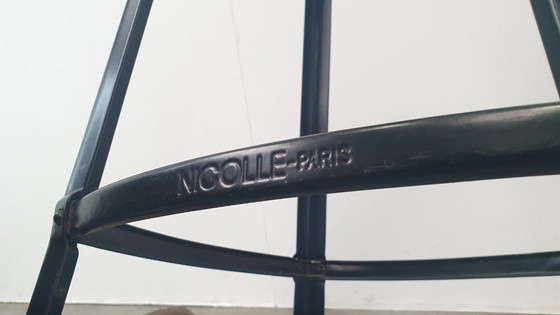 Image 1 of 3x Chaise Nicolle Sgabello da bar in metallo dal design industriale francese