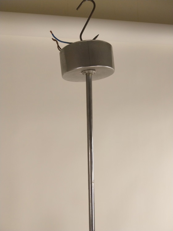 Image 1 of 1 x Geatano Sciolari "Concorde" 9-light pendant lamp in chrome and brass 1970s