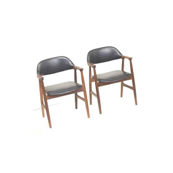 Image 1 of Set Of 2 Vintage Mahjongg Cow Horn Chairs