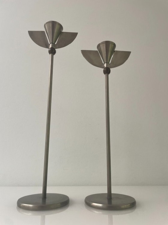 Image 1 of Vintage Memphis style candlesticks – set of 2