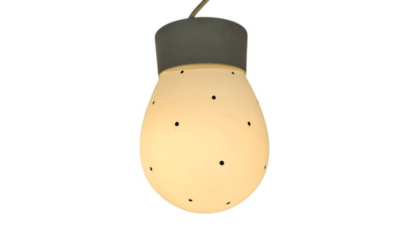 Image 1 of Philips - Flush Mount - Ceiling Light - polka dot pattern - opaline - 1950s