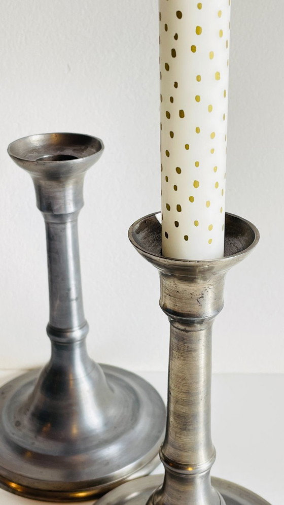 Image 1 of Vintage Silver Metal Candlesticks