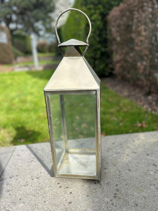 Metal lantern with glass – handmade