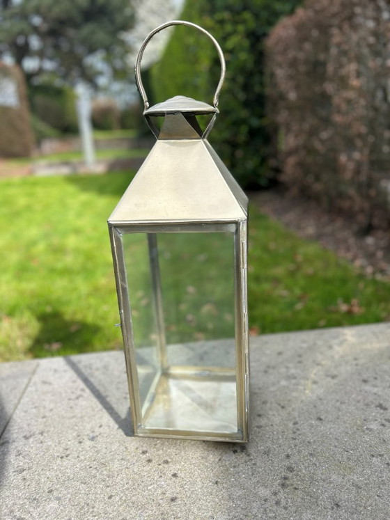 Image 1 of Metal lantern with glass – handmade