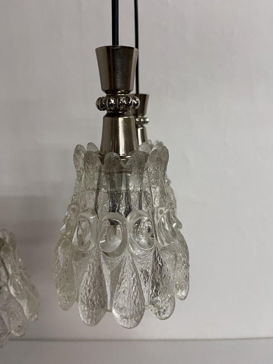 Image 1 of Lampada da sospensione vintage a cascata anni settanta bloemvorm kelk Lampada Chroom