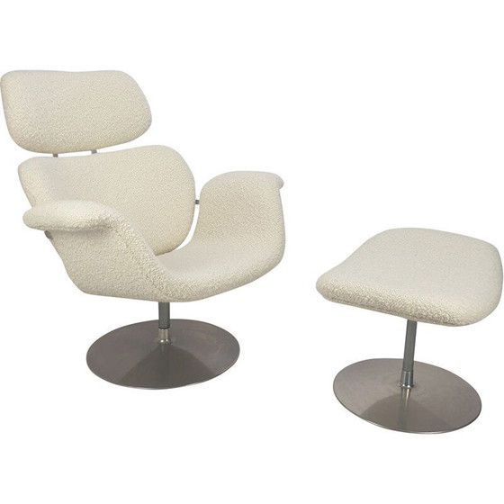 Image 1 of Vintage Tulip armchair and ottoman by Pierre Paulin for Artifort, 1980s