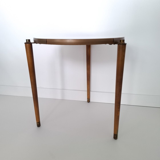 Image 1 of Vintage bijzettafel rond mid century modern design jaren 70